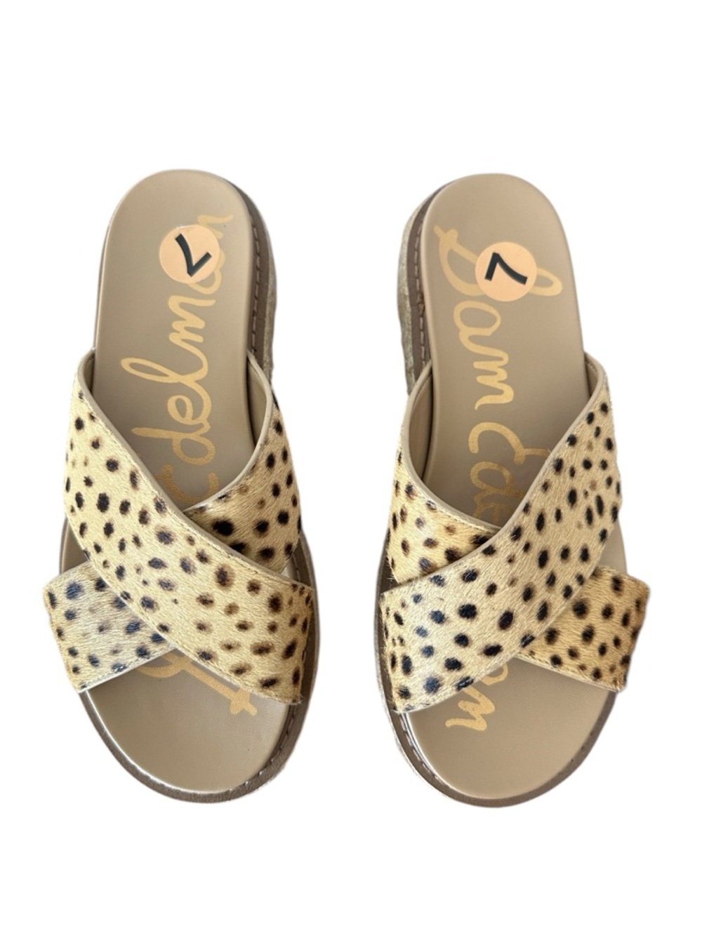 Sam Edelman Korina Animal Print Espadrille Platform Leopard Slide Sandals Size 7 - Picture 4 of 8
